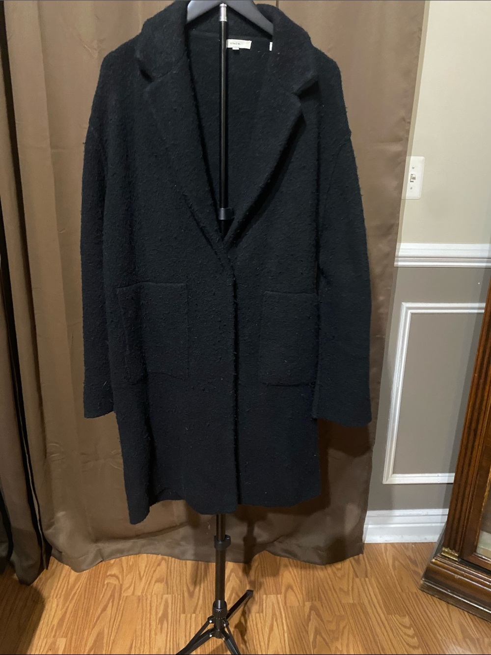 Vince black wool blend women’s coat